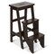 3-Step Folding Ladder Stool Bench 3-in-1 Rubber Wood Heavy Duty